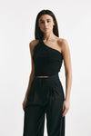 top monospalla lavorazione a costine nero women Iro - 1