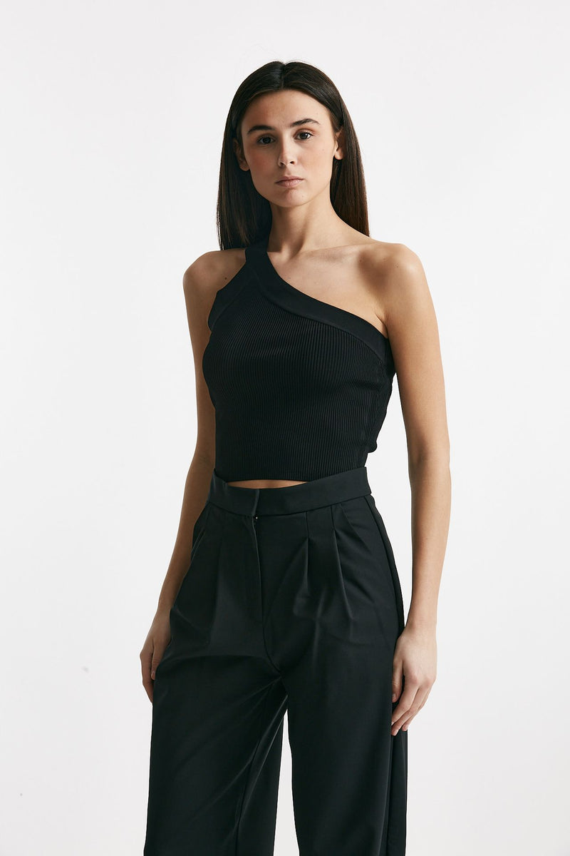 top monospalla lavorazione a costine nero women Iro - 1