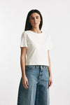 t-shirt con logo ricamato bianco women Laneus - 4