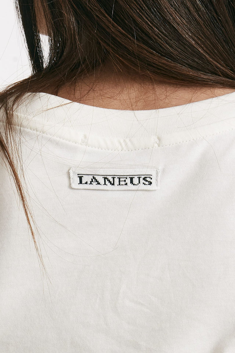 t-shirt con logo ricamato bianco women Laneus - 6
