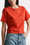 t-shirt con logo ricamato rosso women Laneus - 4