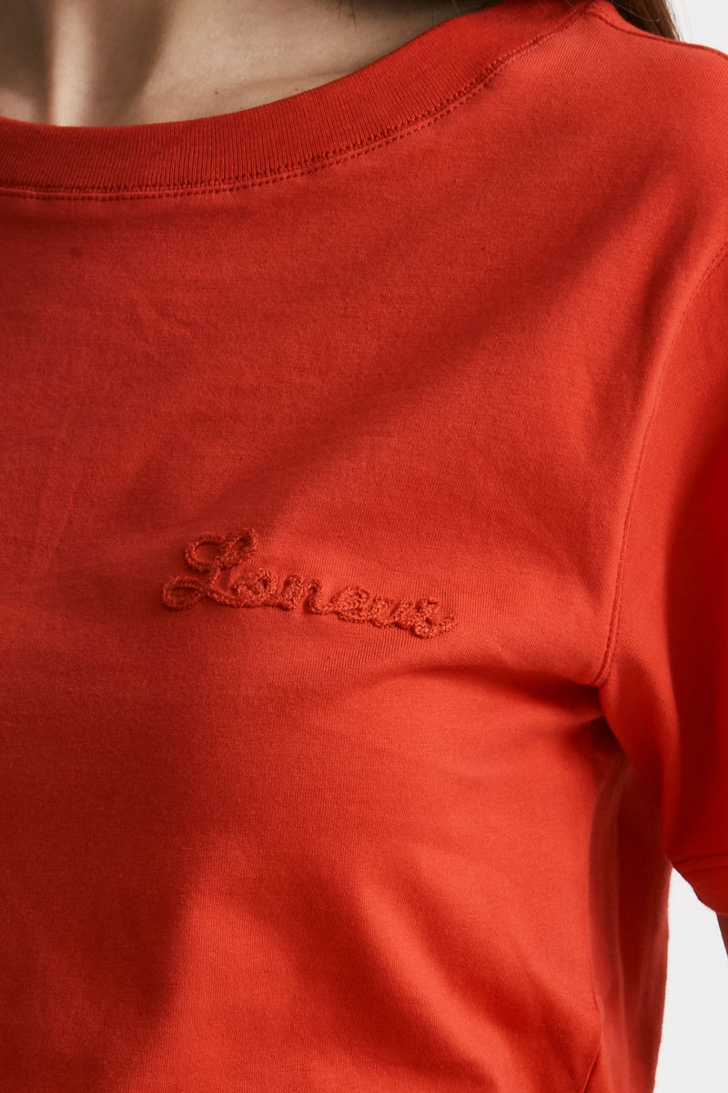 t-shirt con logo ricamato rosso women Laneus - 5