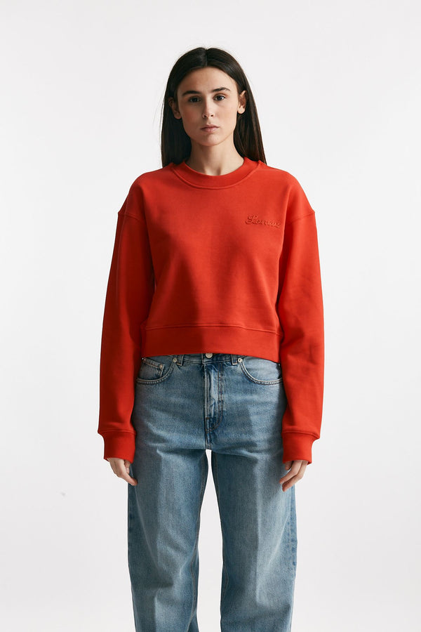 felpa girocollo rosso girocollo women Laneus