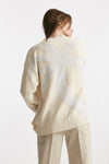 cardigan ciniglia jaquard panna over women Laneus - 3