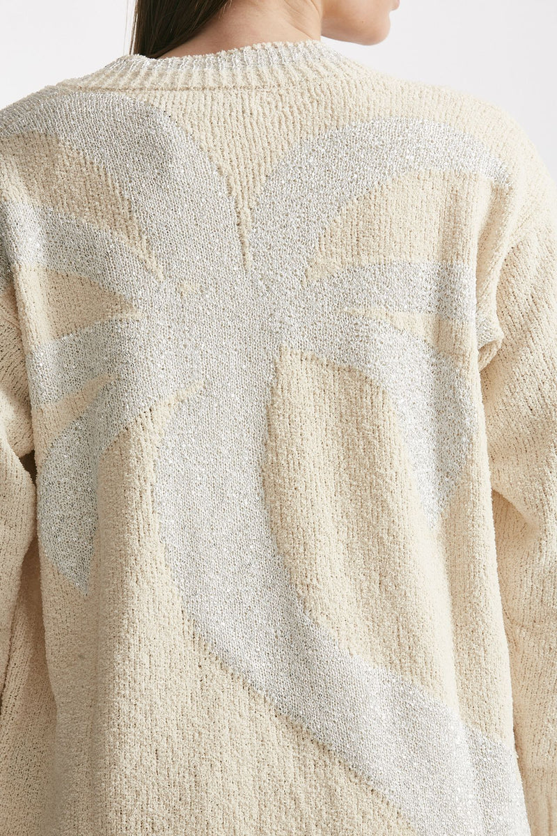 cardigan ciniglia jaquard panna over women Laneus - 6