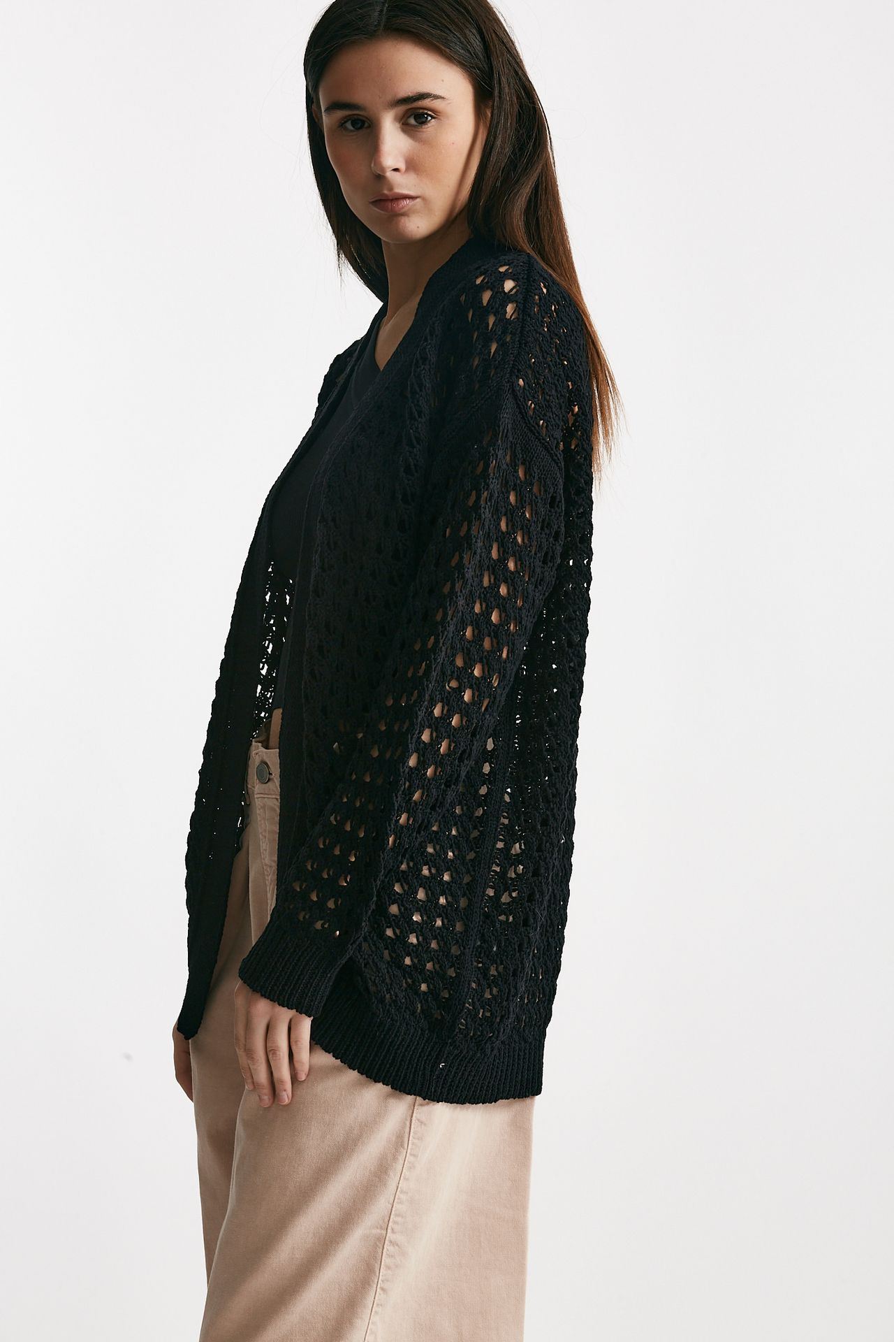 cardigan traforato nero women Laneus - 2