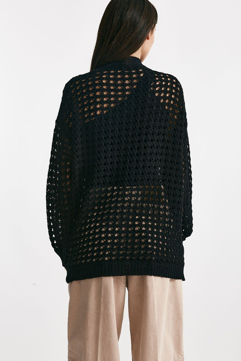 cardigan traforato nero women Laneus - 3