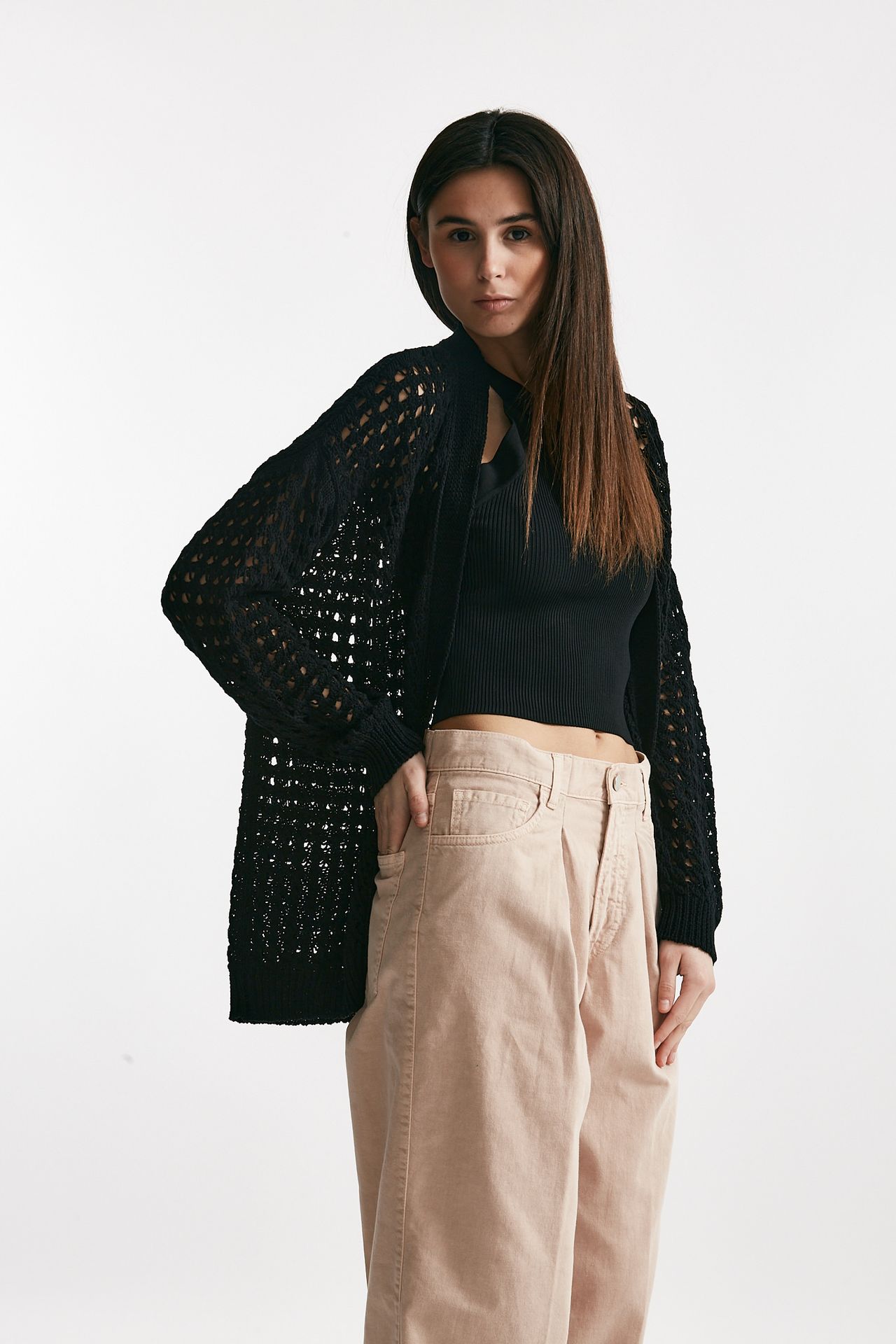 cardigan traforato nero women Laneus - 4