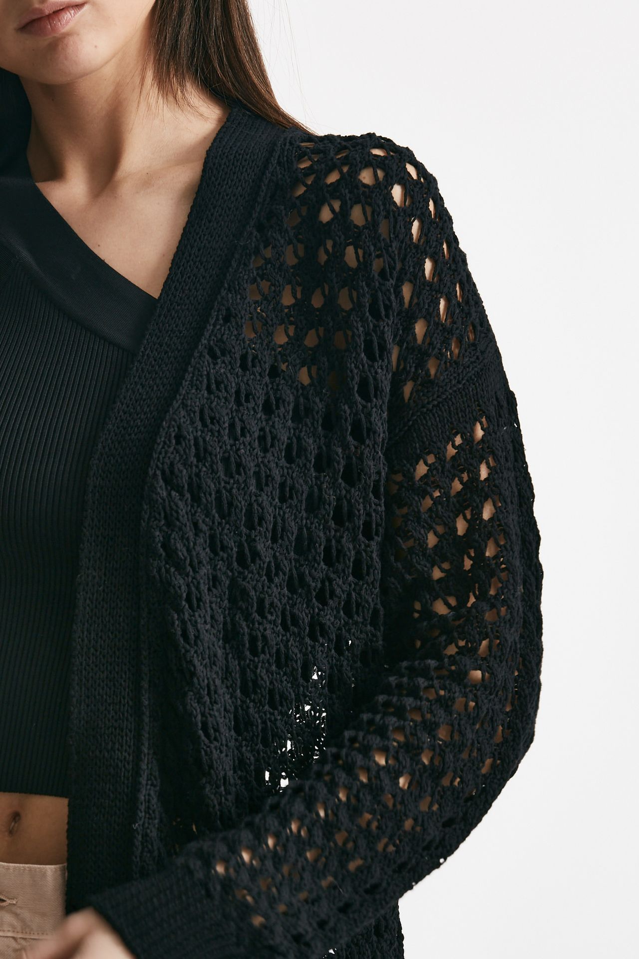 cardigan traforato nero women Laneus - 5