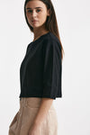 t-shirt crop nero women Laneus - 2