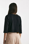 t-shirt crop nero women Laneus - 3