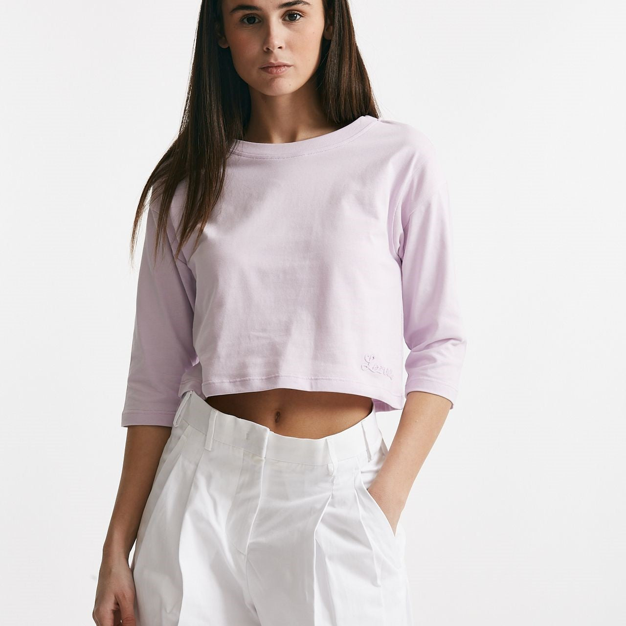 t-shirt crop lilla women Laneus - 6