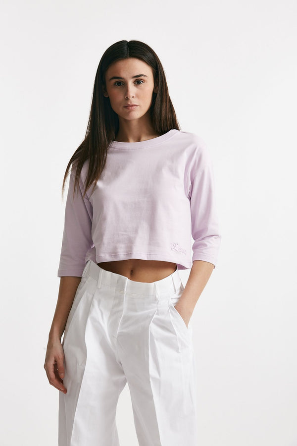 t-shirt crop lilla women Laneus