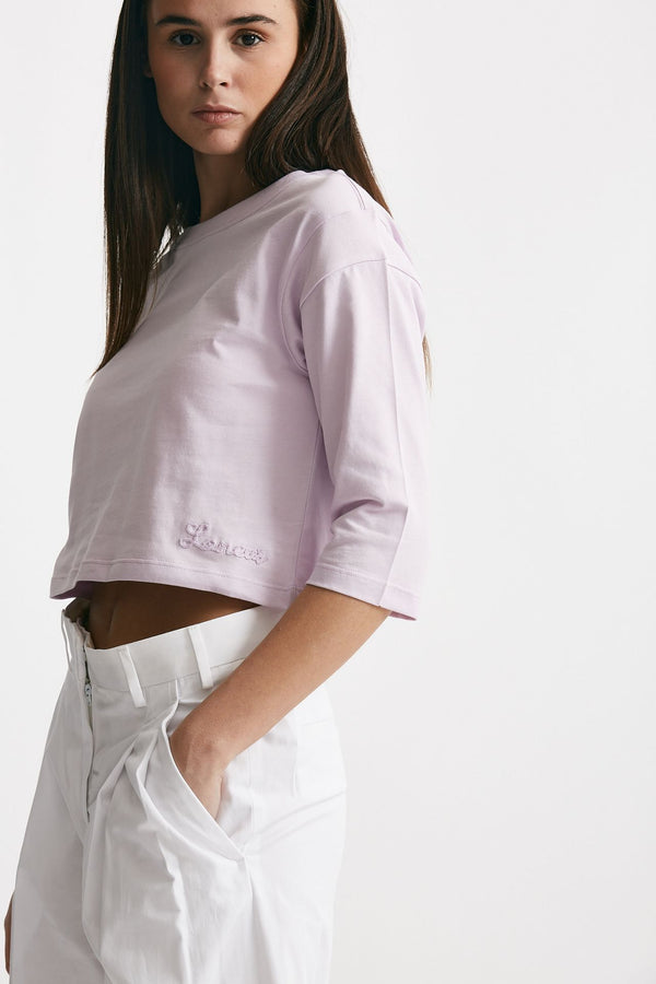 t-shirt crop lilla women Laneus