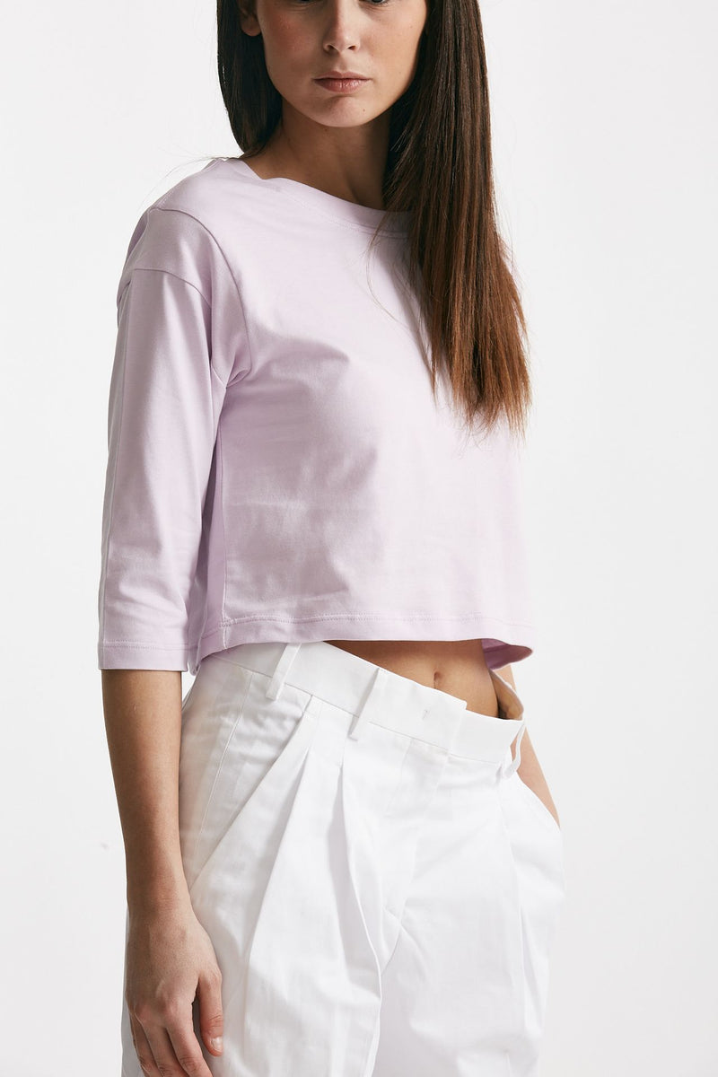 t-shirt crop lilla women Laneus - 4