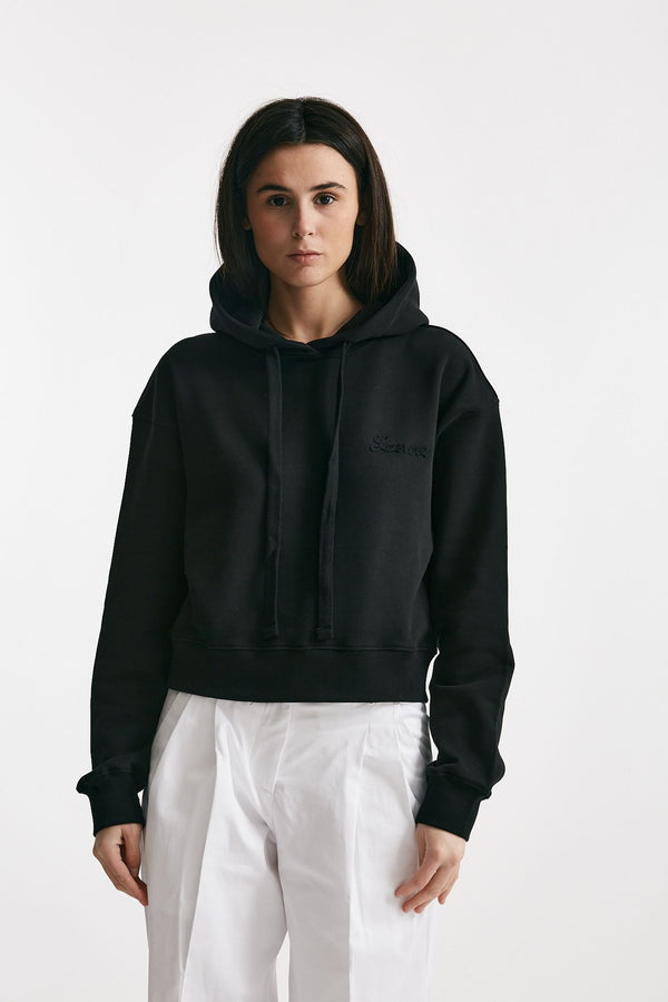 felpa con cappuccio nero women Laneus