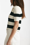 maglia polo rigata panna e nera women Laneus - 2