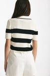 maglia polo rigata panna e nera women Laneus - 3