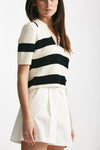 maglia polo rigata panna e nera women Laneus - 4