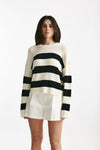 maglia rigata panna e nera women Laneus - 1
