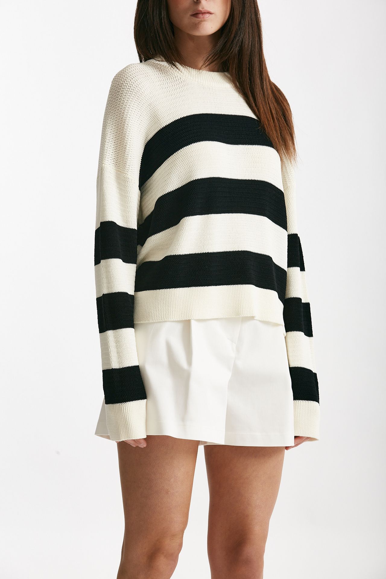maglia rigata panna e nera women Laneus - 4