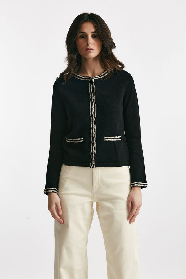 cardigan zenobia in filato di puro cotone  nero women Max mara s