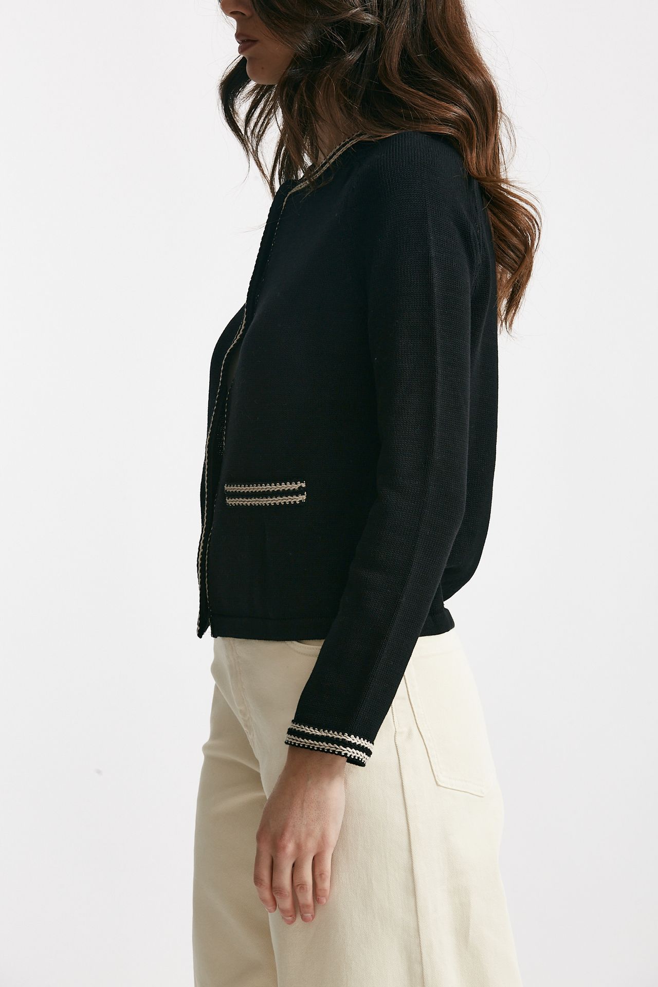 cardigan zenobia in filato di puro cotone  nero women Max mara s - 2