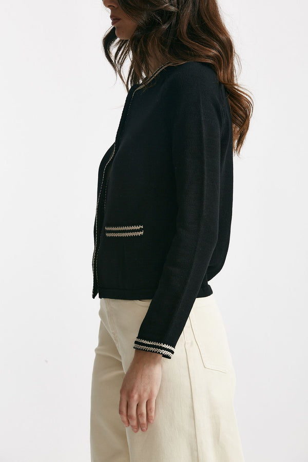 cardigan zenobia in filato di puro cotone  nero women Max mara s