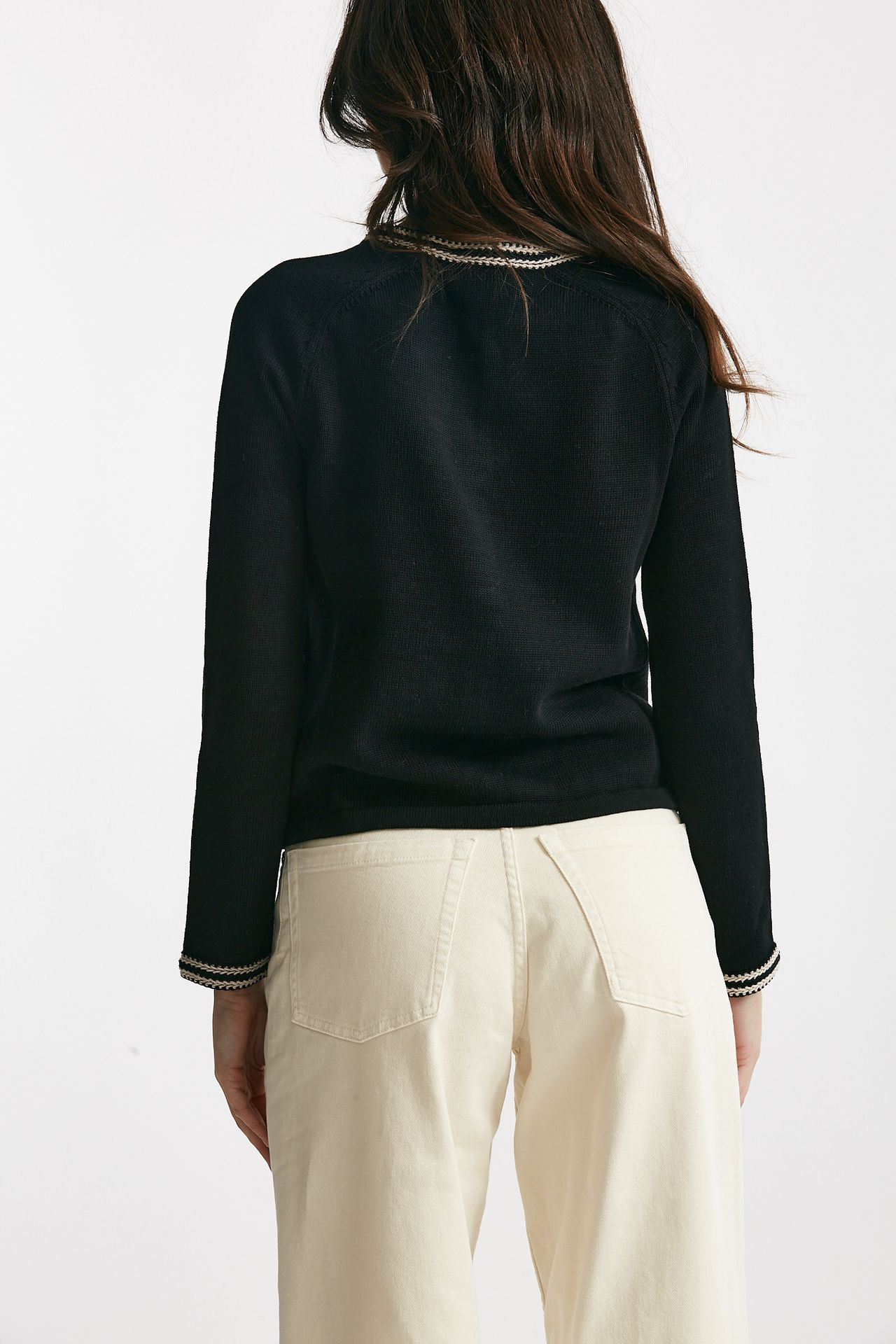 cardigan zenobia in filato di puro cotone  nero women Max mara s - 3