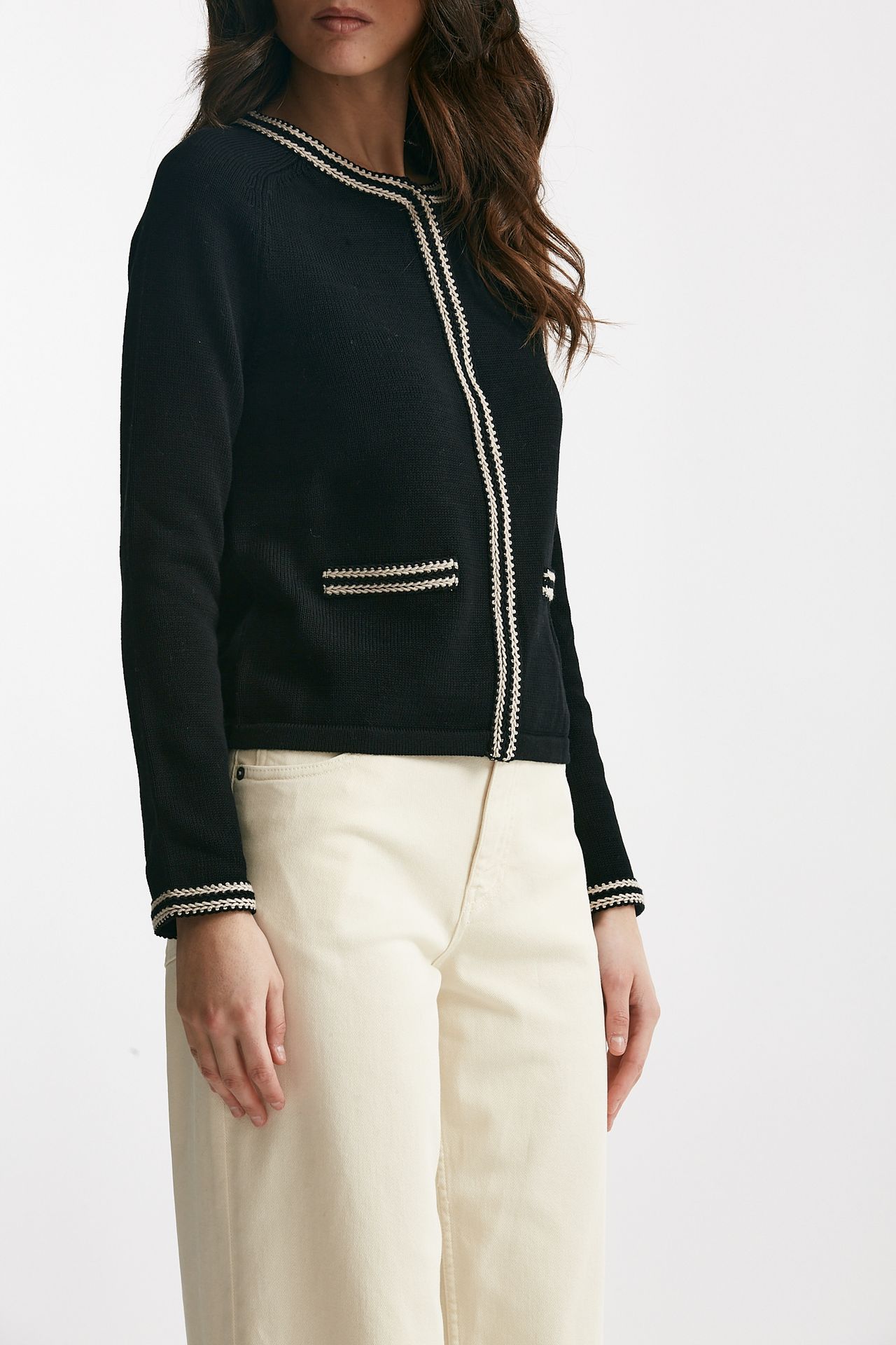 cardigan zenobia in filato di puro cotone  nero women Max mara s - 4