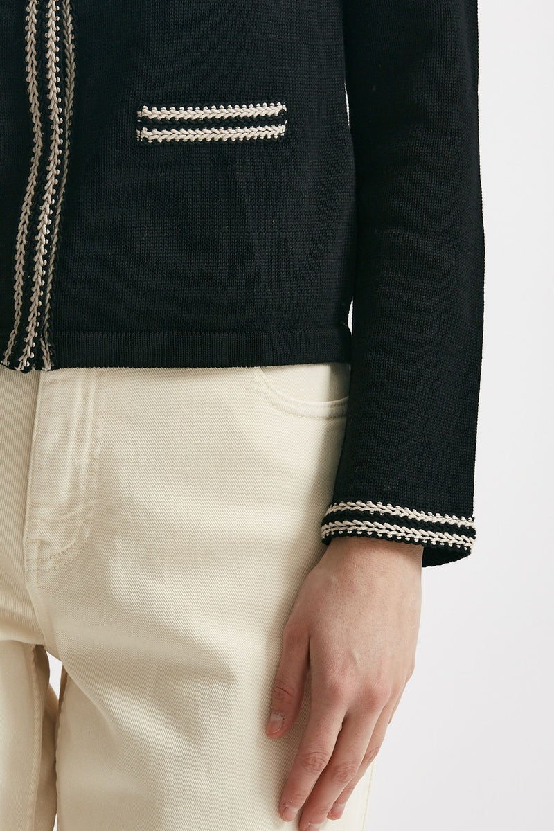 cardigan zenobia in filato di puro cotone  nero women Max mara s - 5