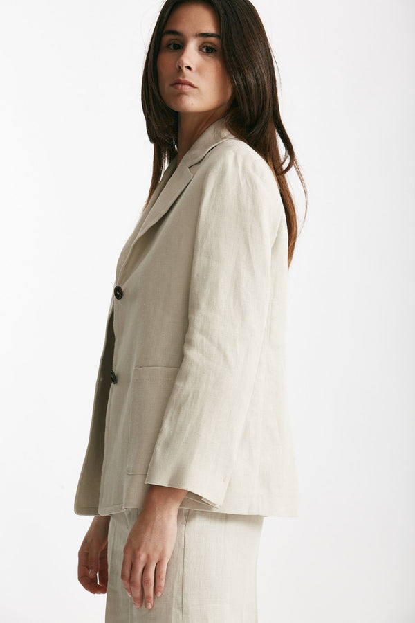 giacca in tela pesante di lino anselmo sabbia women Max mara s