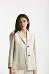 giacca in tela pesante di lino anselmo sabbia women Max mara s - 4