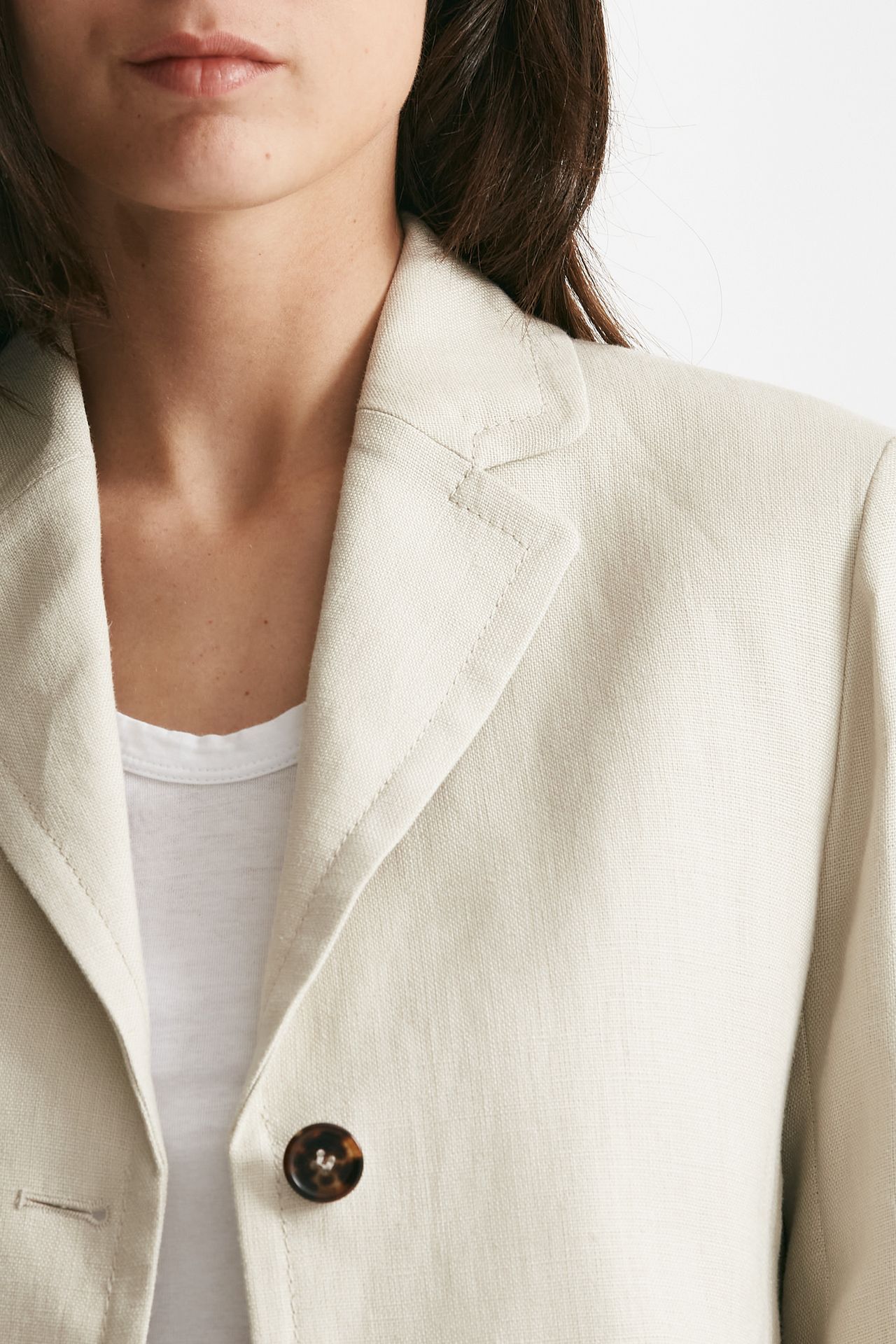 giacca in tela pesante di lino anselmo sabbia women Max mara s - 6