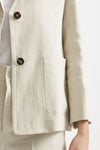 giacca in tela pesante di lino anselmo sabbia women Max mara s - 8