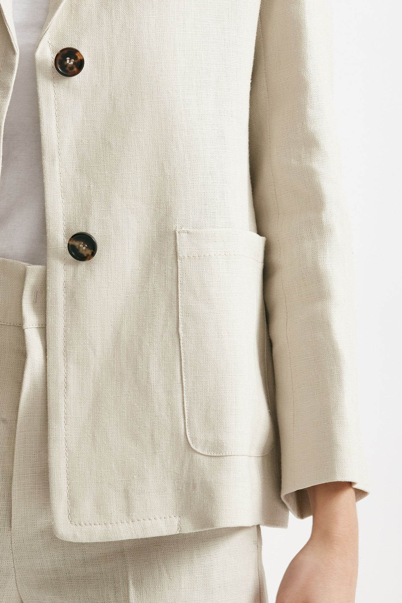 giacca in tela pesante di lino anselmo sabbia women Max mara s - 8
