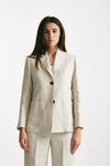 giacca in tela pesante di lino anselmo sabbia women Max mara s - 5