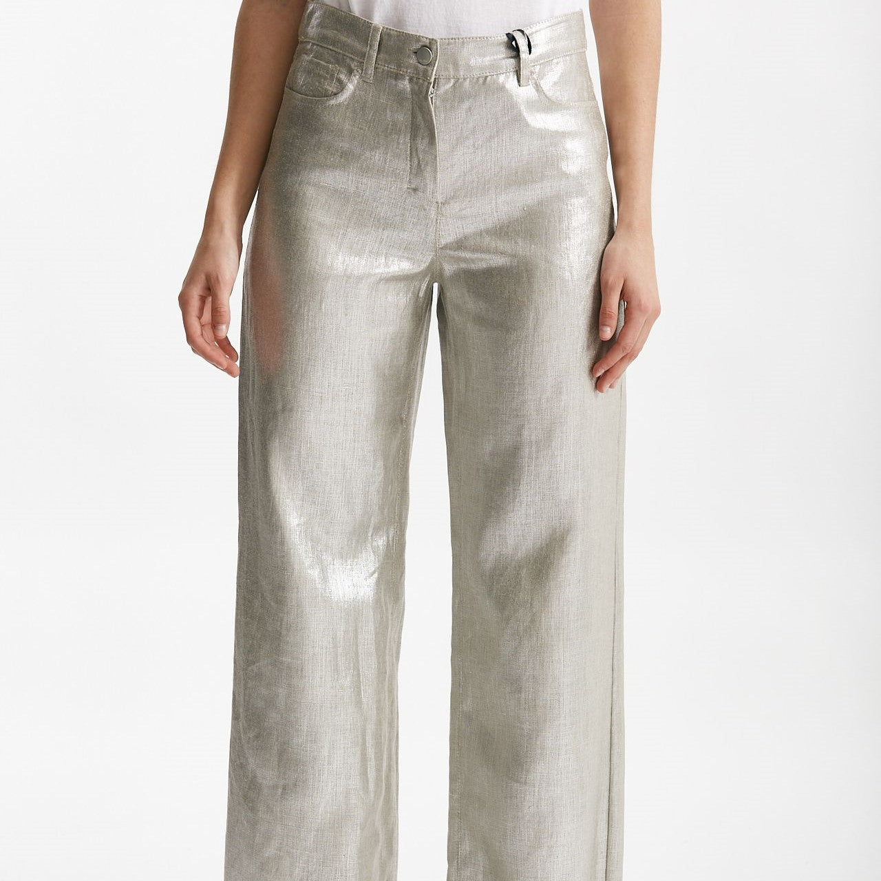 pantalone spalmato malika puro lino finitura argento women Max mara s - 6