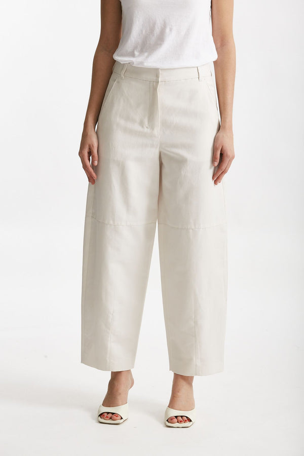 pantalone baggy in canvas ecru women Max mara s
