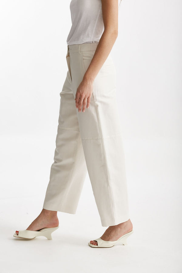 pantalone baggy in canvas ecru women Max mara s