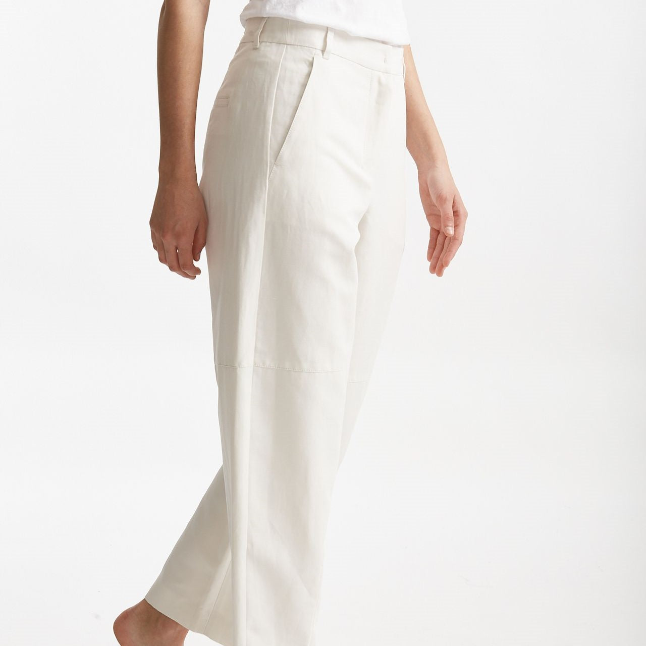 pantalone baggy in canvas ecru women Max mara s - 7