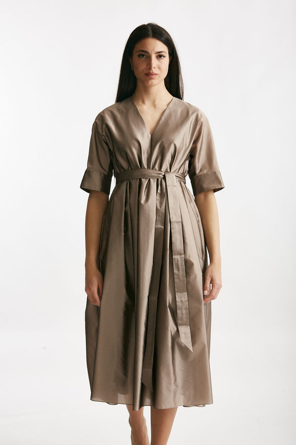 abito in organza di seta tortora women Max mara s
