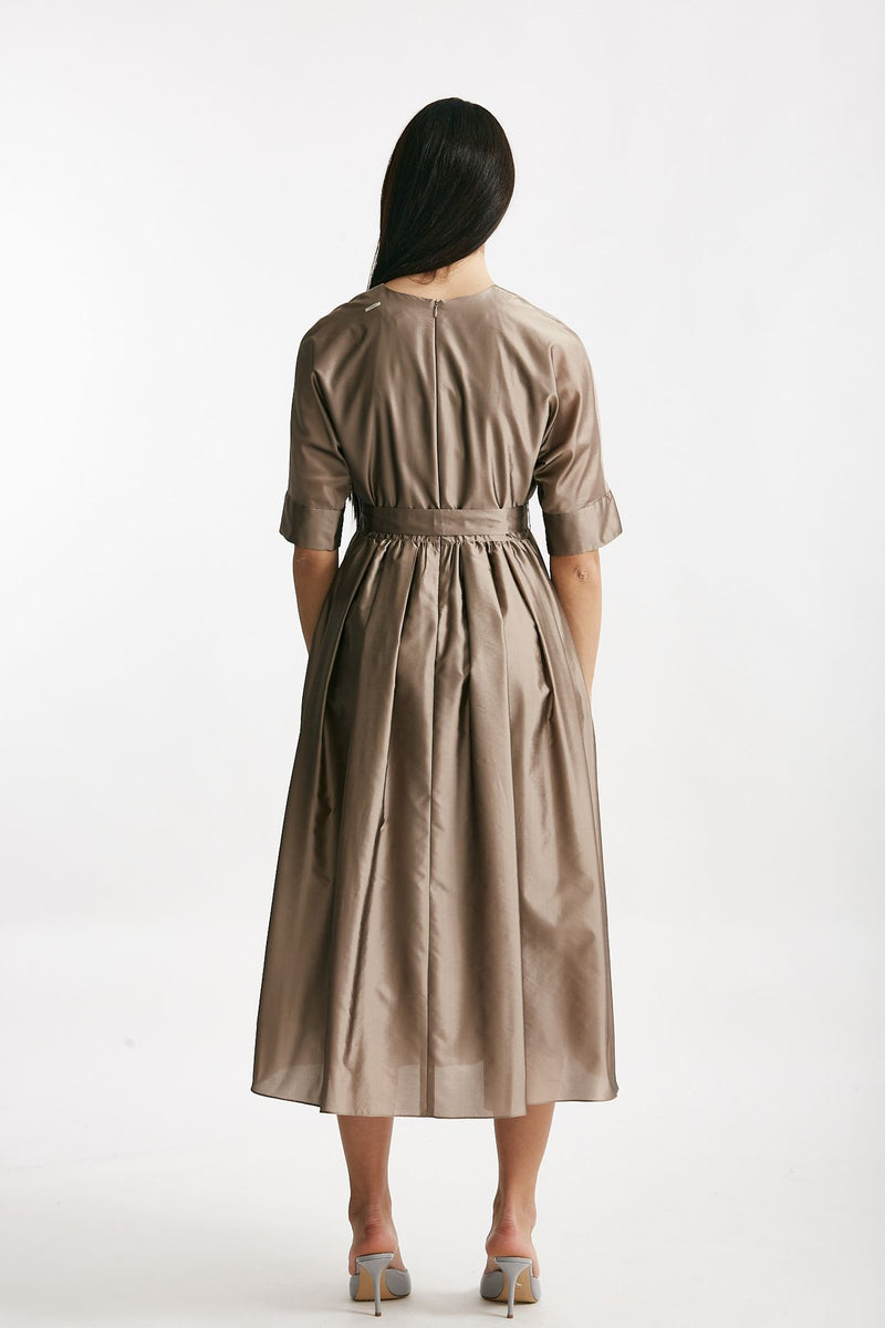 abito in organza di seta tortora women Max mara s - 2