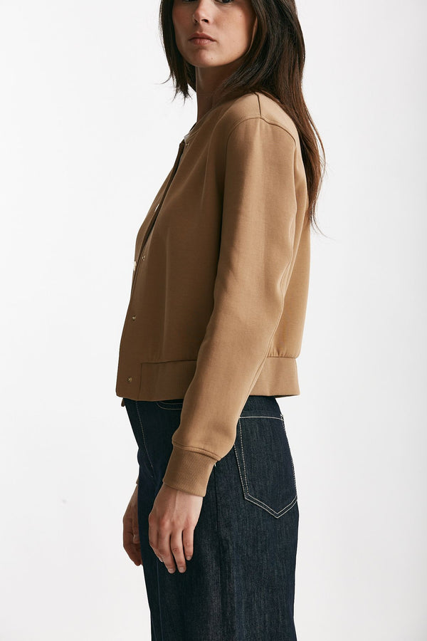 bomber crop in jersey scuba barbara cammello women Max mara s