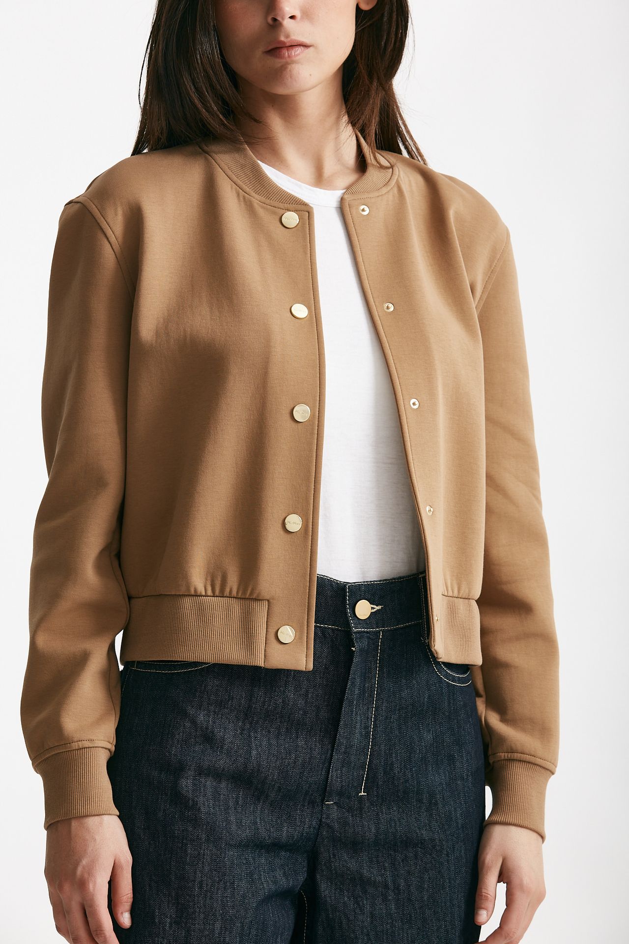 bomber crop in jersey scuba barbara cammello women Max mara s - 4