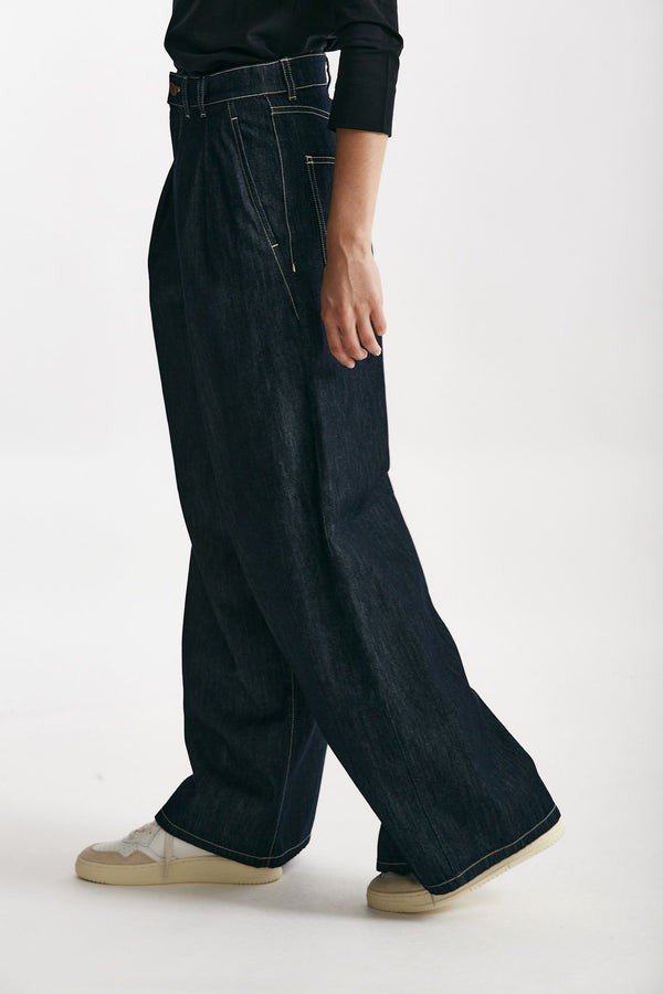 jeans wide leg priamo vita alta con doppia pinces women Max mara s