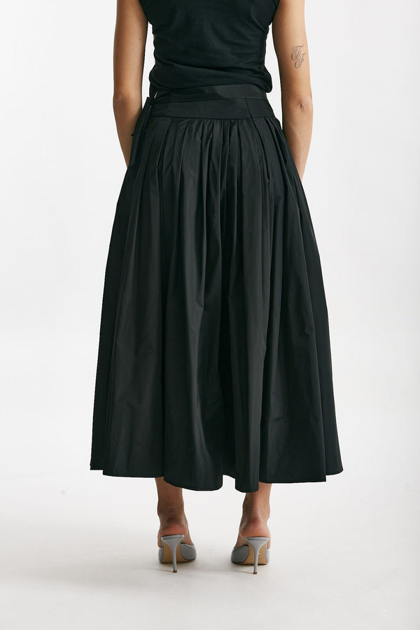 gonna a pieghe in taffetà gea nero women Max mara s