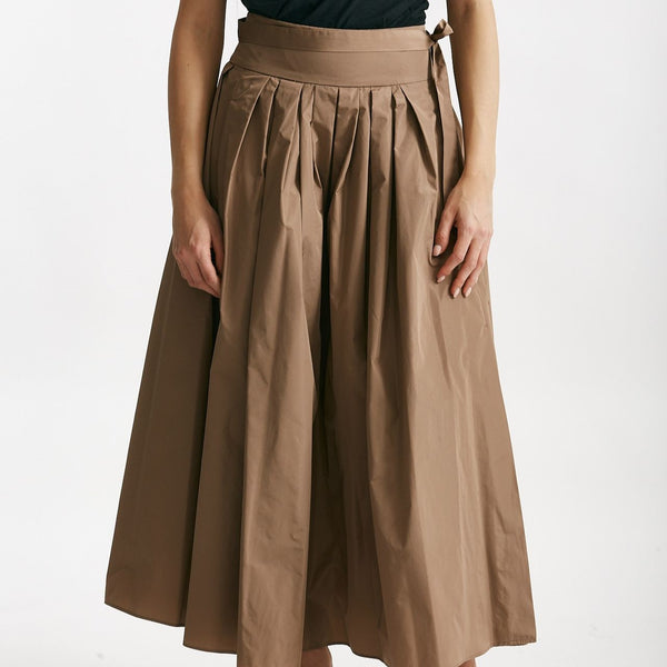 gonna a pieghe in taffetà gea cammello women Max mara s