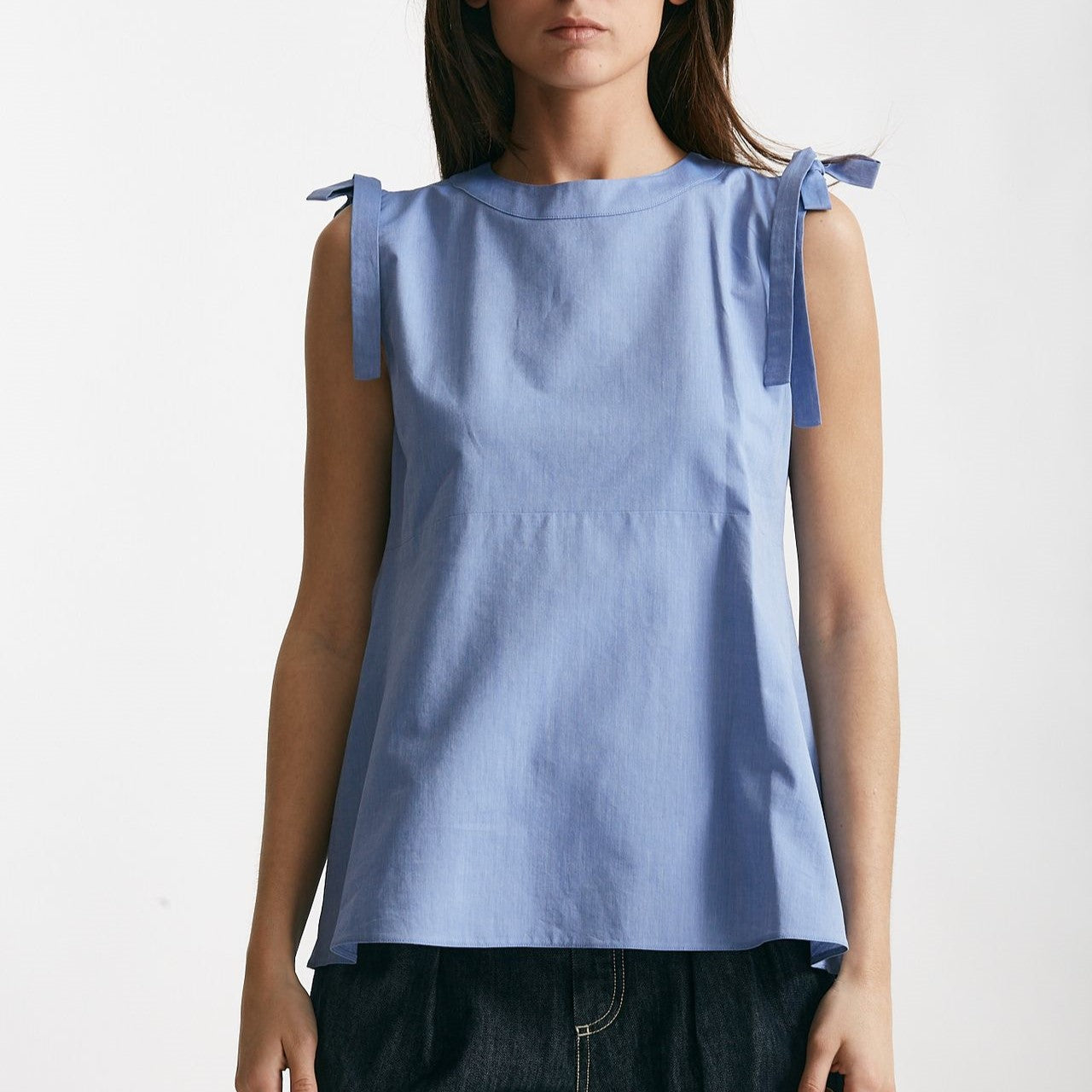top in tela di cotone eleonora azzurro women Max mara s - 6