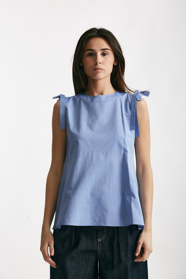 top in tela di cotone eleonora azzurro women Max mara s